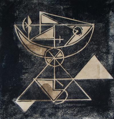 Carl RABUS - Composition pour Art Abstarit, 1953 - Gravure sur bois signée au crayon 2