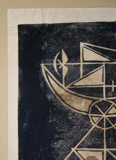 Carl RABUS - Composition pour Art Abstarit, 1953 - Gravure sur bois signée au crayon 2