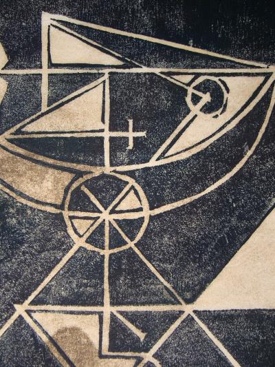 Carl RABUS - Composition pour Art Abstarit, 1953 - Gravure sur bois signée au crayon 2