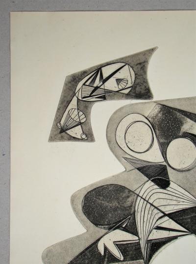 René MELS - Composition pour Art Abstrait - Gravure originale signée au crayon 2