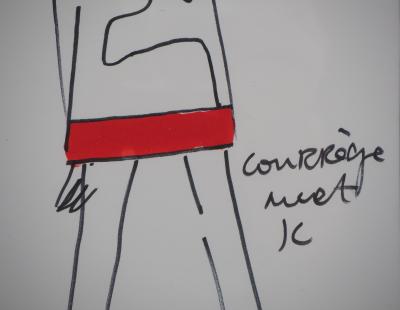 Jean-Charles de CASTELBAJAC - Robe 60s - Dessin original, Signé 2