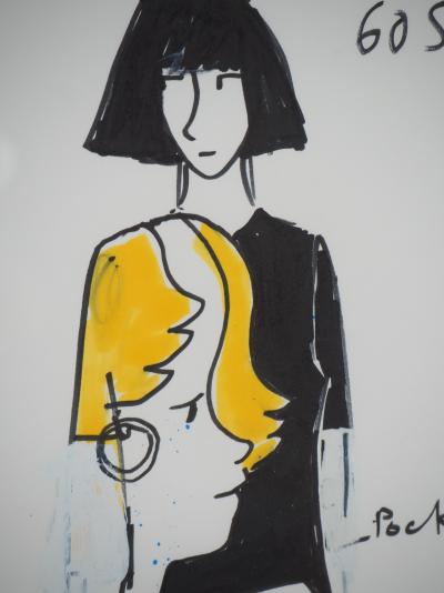 Jean-Charles de CASTELBAJAC - Robe trompe l’oeil - Dessin original, Signé 2