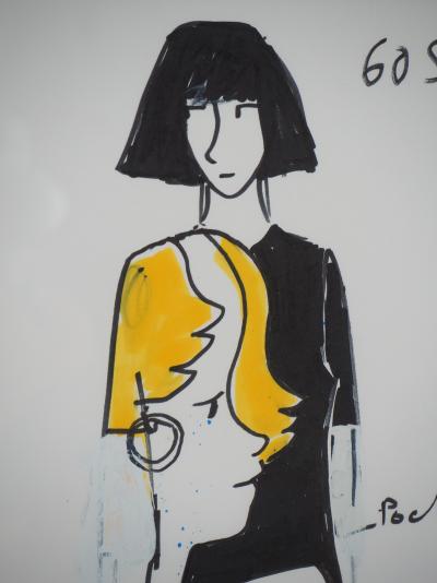 Jean-Charles de CASTELBAJAC - Robe trompe l’oeil - Dessin original, Signé 2