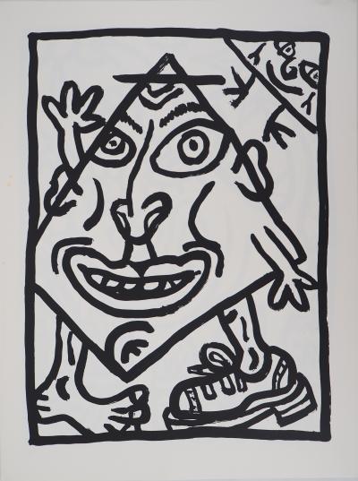 Robert COMBAS : Personnage souriant, 1985, Sérigraphie originale 2