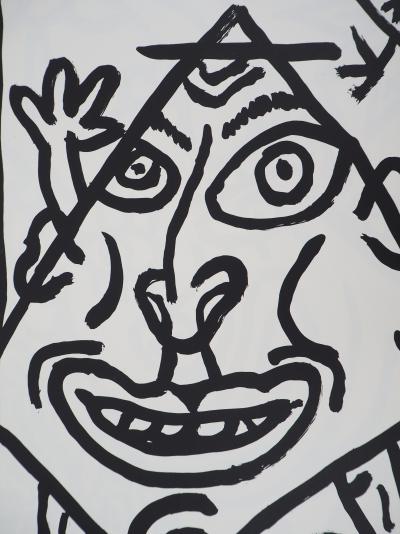 Robert COMBAS : Personnage souriant, 1985, Sérigraphie originale 2