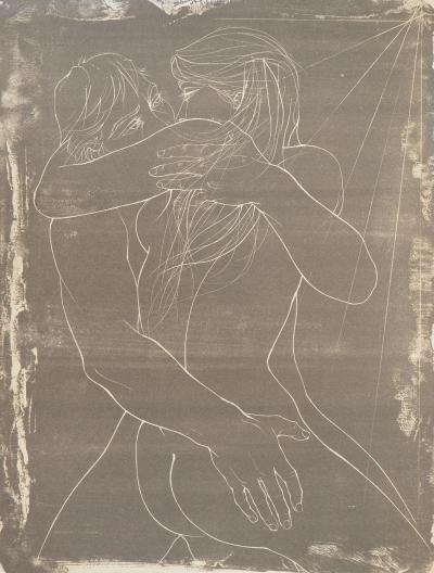 Pierre-Yves TREMOIS : Couple enlacé - Lithographie originale Signée 2