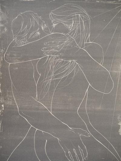 Pierre-Yves TREMOIS : Couple enlacé - Lithographie originale Signée 2