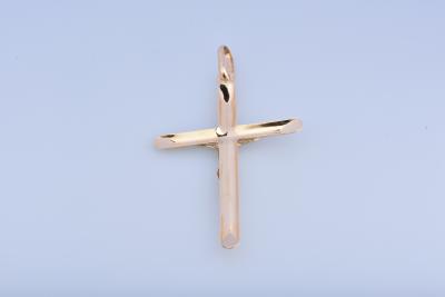 Pendentif Croix de Jesus Christ en or bicolore 18 carats. 2