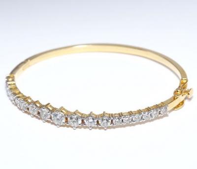 Bracelet en or jaune 14 K / 585 avec diamants certifié IGI 2