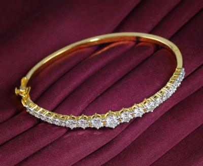 Bracelet en or jaune 14 K / 585 avec diamants certifié IGI 2
