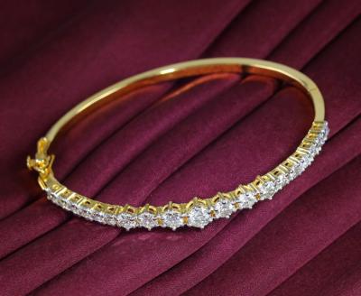 Bracelet en or jaune 14 K / 585 avec diamants certifié IGI 2