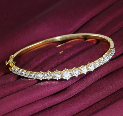 Bracelet en or jaune 14 K / 585 avec diamants certifié IGI 2