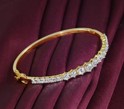 Bracelet en or jaune 14 K / 585 avec diamants certifié IGI 2