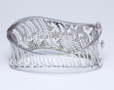 Bracelet de créateur avec diamants en or blanc: certifié IGI 14 K / 585 2