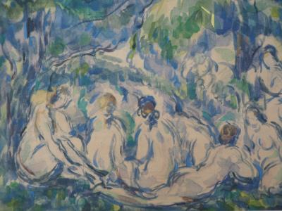 Paul CEZANNE (d’après) : Groupe de baigneurs, 1947, Lithographie 2