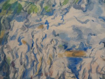 Paul CEZANNE (d’après) : Baigneurs devant une montagne - Lithographie, 1947 2