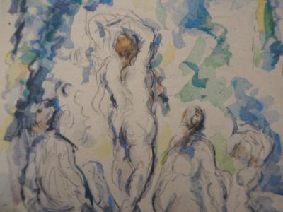 Paul CEZANNE (d’après) : Baigneurs dans un paysage - Lithographie, 1947 2