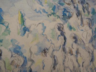 Paul CEZANNE (d’après) : Baigneurs dans un paysage - Lithographie, 1947 2