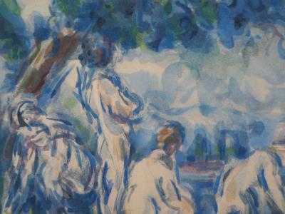 Paul CEZANNE (d’après) : Baigneurs à l’ombre d’un saule - Lithographie, 1947 2