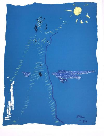 Jean COCTEAU - Femme nue à la plage, Lithographie 2