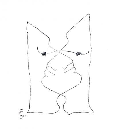Jean Cocteau - Visages entremêlés, Lithographie 2
