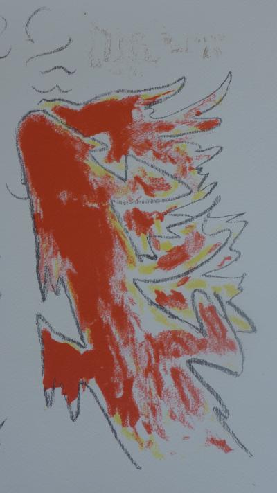 Jean Cocteau - Figure à la cape rouge, Lithographie 2