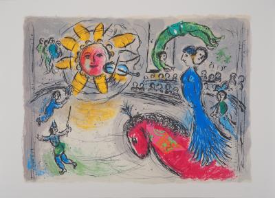 Marc CHAGALL (d’après) - Soleil au Cheval rouge - Lithographie 2
