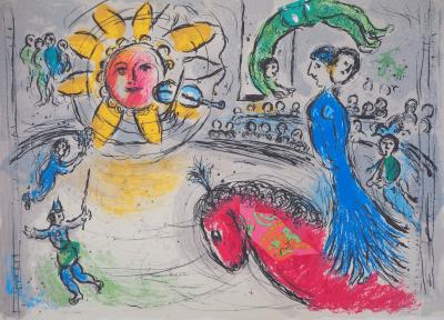 Marc CHAGALL (d’après) : Soleil au Cheval rouge - Lithographie 2