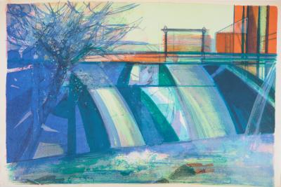 Camille HILAIRE - Le barrage - Lithographie originale Signée 2