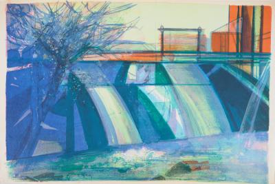 Camille HILAIRE : Le barrage - Lithographie originale Signée 2