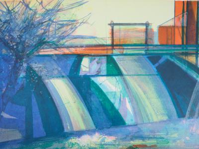 Camille HILAIRE - Le barrage - Lithographie originale Signée 2