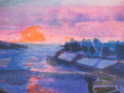 Camille HILAIRE - Hommage à Monet, Impression Soleil Levant - Lithographie originale Signée 2