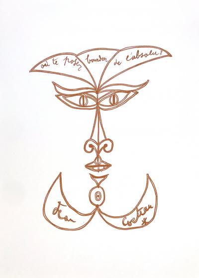 Jean COCTEAU - Sourire surréaliste, 1958 - lithographie 2
