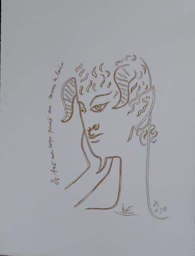 Jean COCTEAU - A la vitre d’hiver - Lithographie 2