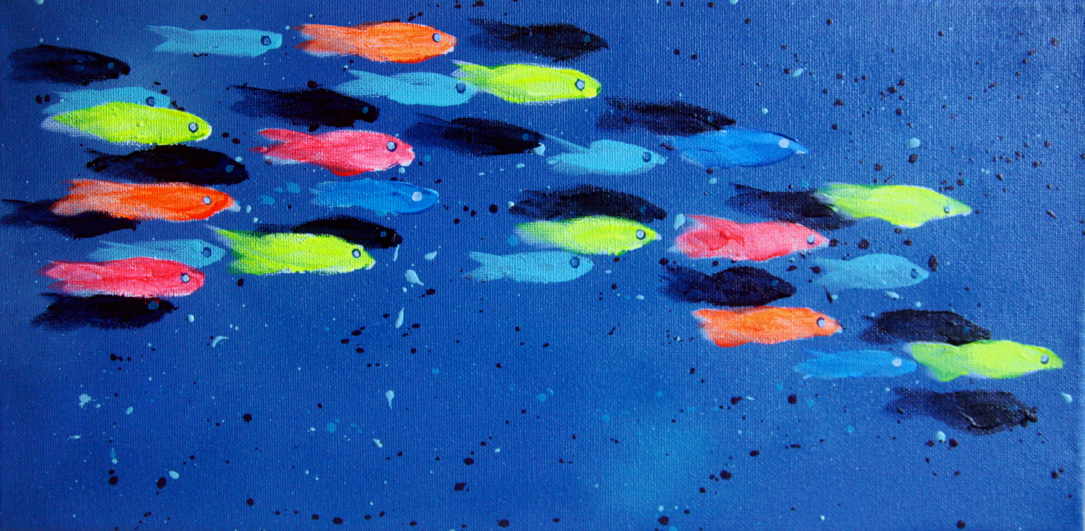 Hayvon Banc De Poissons B 2019 Peinture New Talents Plazzart