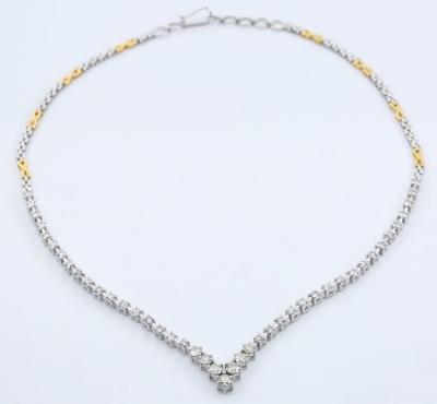 Collier en or blanc et jaune avec diamants 2