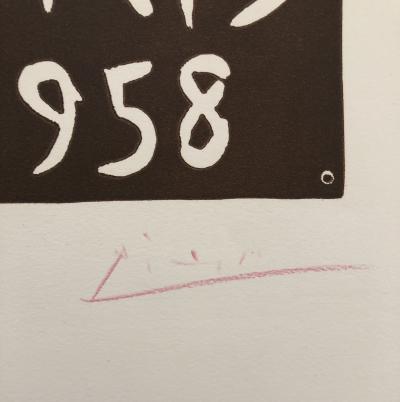 Pablo PICASSO : Visage souriant pour Madoura - Linogravure originale signée au crayon 2