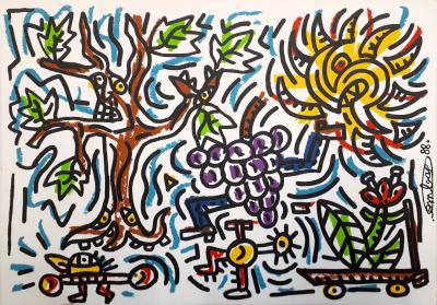 Robert COMBAS : Nature à vive allure - Sérigraphie originale Signée 2