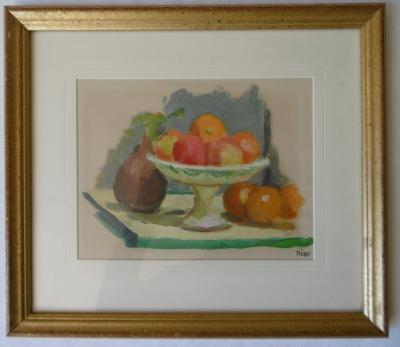 René RUBY - Still life with fruits - Signed gouache 2