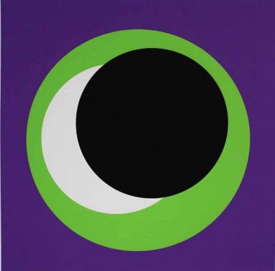 Geneviève CLAISSE - Cercle vert sur fond violet, 2015 - Sérigraphie signée 2