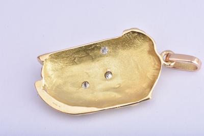 Pendentif diamants visage du Christ en or jaune 18 carats 2