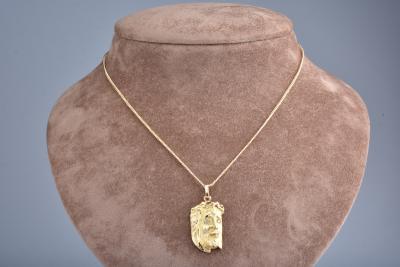 Pendentif diamants visage du Christ en or jaune 18 carats 2