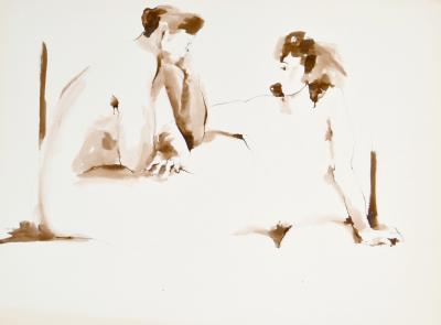 Jacqueline OBLIN - Deux femmes nues #2, 1992 - Dessin original signé 2