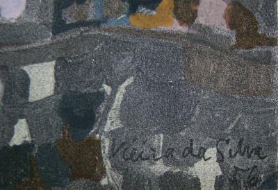 Maria Helena Vieira da Silva - Peinture - 1956 - Pochoir en couleurs 2