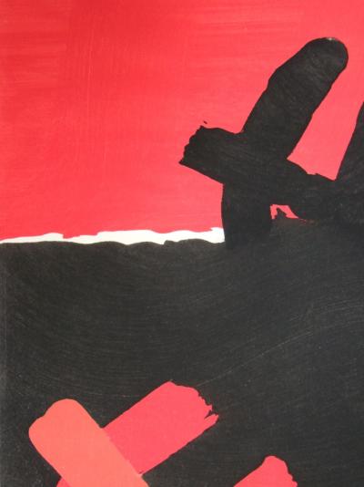 Giuseppe CAPOGROSSI (after) - Surface rouge et noire, 1957 - Stencil in colours 2