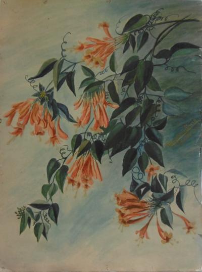 Alexandre RIGOTARD et Marcel SAVIN - Étude de Fleur Exotique, 1923, Aquarelle signée 2