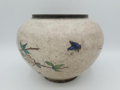 D’Albret - Vase en céramique à décor émaillé de perroquet - Ca. 1900 2