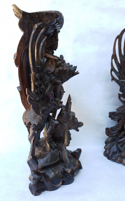 Indonésie -  Paire de Sculptures en bois, 