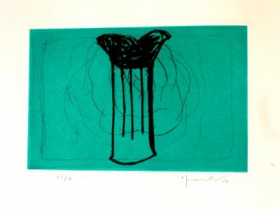 Joan PIJUAN HERNANDEZ - Gerro sobre verd, 1987 - Aquatinte 2