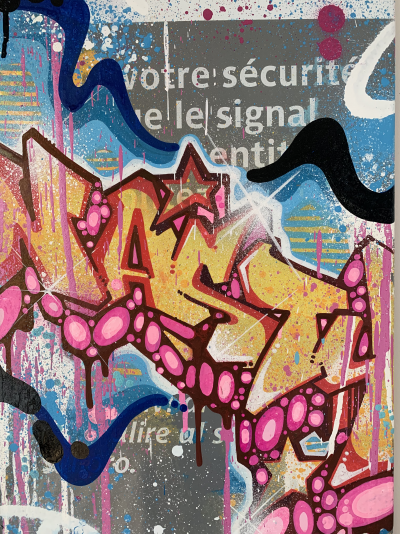 NASTY - Sans Titre, 2017 - Plaque de métro émaillée taguée 2